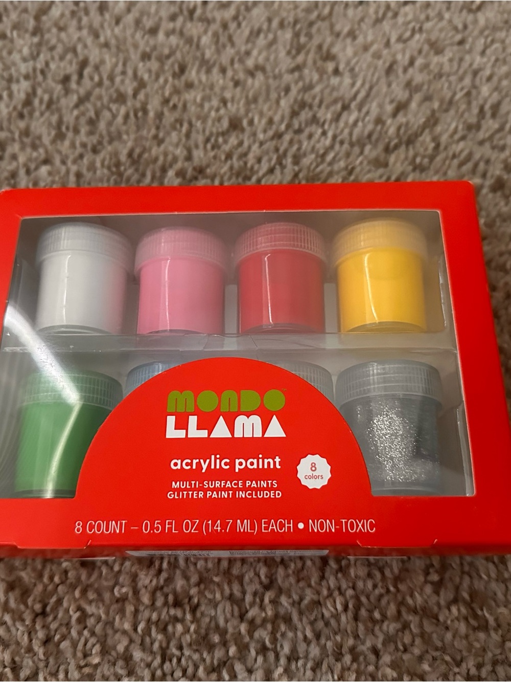 Mondo Llama Kids Acrylic Paint Set - Assorted Colors (8 Pack)
